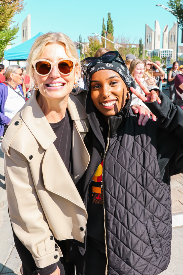 Two smiling women posing for a photo